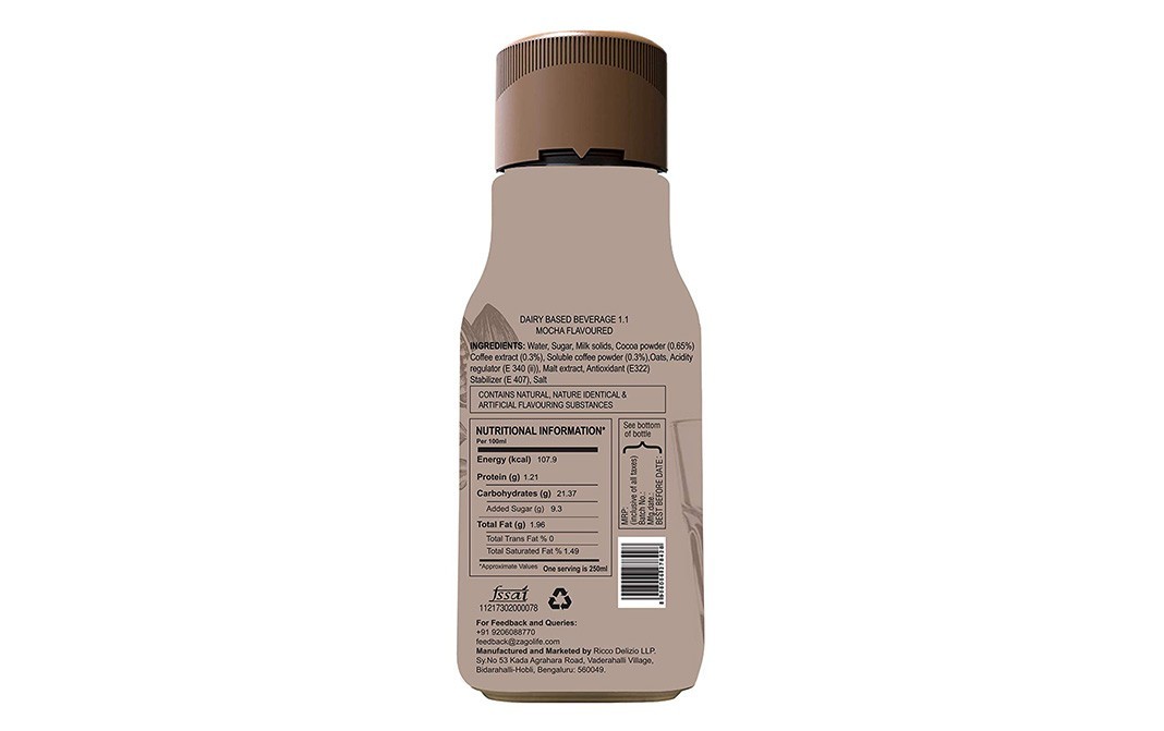 Za Go Cold Chocolate & Coffee Mocha    Bottle  250 millilitre
